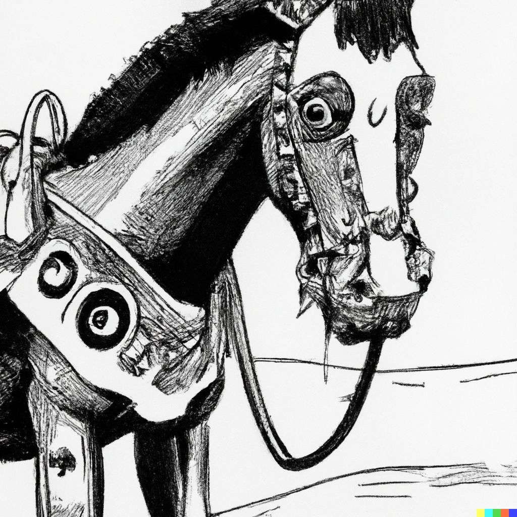 a horse, comic by Bernie Wrightson